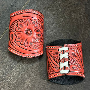 New Latest Wholesale Price Hand <b>Tooled</b> Genuine Cow <b>Leather</b> Wild Rag Slide OEM ODM Western Style Scarf Holder for Cowgirls - Product Image 6