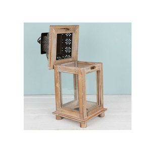 Rustic Wooden Candle Lantern for Home Ambiance Wedding Decoration <b>Fireplace</b> <b>Mantel</b> Shelf and Patio Entertaining - Product Image 3