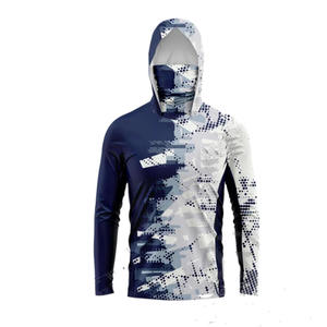 เสื้อตกปลาแขนยาวมีฮู้ดลายดอกไม้สำหรับผู้ชาย UPF 50 แห้งเร็ว ผลิตจากโพลีเอสเตอร์ 100% เสื้อคลุมสำหรับผู้ใหญ่สำหรับกิจกรรมกลางแจ้ง - Product Image 2