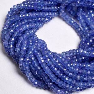 Perles facettées en Tanzanite bleue, forme Rondelle, 4 mm, pierre naturelle, évaluation tierce, marque Chakralume, pour la fabrication de bijoux - Product Image 6
