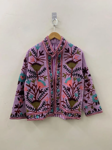 TNT Stunning Indian Cotton Embroidered Suzani <b>Jacket</b> Handcrafted <b>Women's</b> Coat with Soft Hand Embroidery - Product Image 2