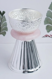 Highest Quality Polished Stainless Steel Bakhoor burner Customized Size Incense burner With Brass Leaf Design <b>Stand</b> for Sale - Product Image 3