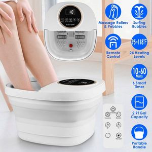 Bain de pieds électrique pliable avec télécommande, 24 niveaux de chauffage et 6 jets à bulles - Product Image 3