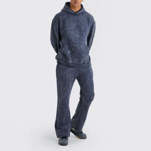 Pantalon de jogging 100 % coton vintage délavé à l'acide avec logo personnalisé pour homme – Pantalon de sport uni délavé à l'acide pour homme en promotion - Product Image 1
