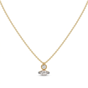 Collar Premium Drip Duo de Plata de Ley con Diamantes Cultivados en Laboratorio y Naturales de 9KT, 10KT, 14KT y 18KT, Colgante para Mujer, Joyería Romántica, Regalo - Product Image 3