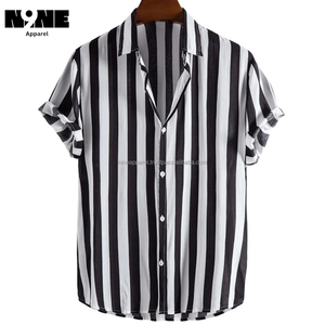 Chemises décontractées pour hommes en stock, imprimé animal, col montant, coupe oversize, 100% coton respirant, teinture textile, séchage rapide, été - Product Image 3