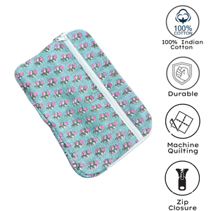 Handmade Jaipur Block Print Quilted Cotton <b>Laptop</b> <b>Sleeve</b> Zippered Closure Multi-Pocket Soft Eco-Friendly Machine Washable - Product Image 4