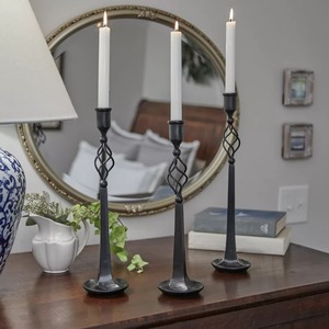 <b>Black</b> Iron <b>Candlestick</b> <b>Holder</b> Twisted Design Durable Home Decoration - Product Image 4