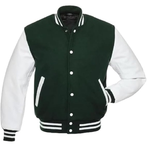 Wholesale <b>Men</b> Button-Up Baseball Varsity Jacket 100% Cotton with Woolen Embroidered Decoration Winter Coat Jacket For <b>Men</b> - Product Image 4