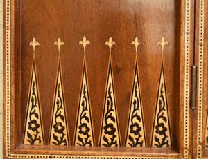 Arabic Game Handmade Mother of Pearl Inlay <b>Backgammon</b> Board Carved Embroidered Wooden Topkapi <b>Set</b> With Numerator - Product Image 3
