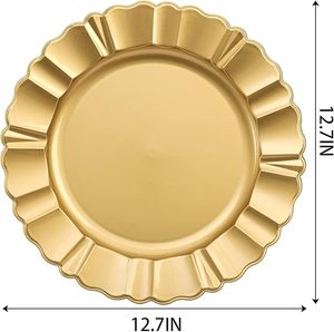Elegante Plato Base Dorado Decorativo para Cena, para Decoración de Mesa de Banquete de Hotel - Product Image 2