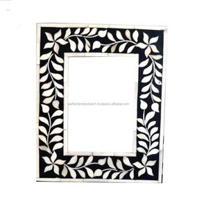 Cadre photo en bois vintage moderne avec incrustation florale faite à la main, couleur personnalisée, taille sur mesure, mariage, prix bas - Product Image 3