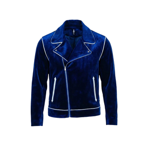Fashion <b>Men's</b> Winter <b>Velvet</b> Stand Collar Front Logo High Street Style Customized Color Casual <b>Jackets</b> - Product Image 1