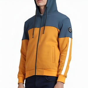 Nouveauté 2025 – Sweats à capuche zippés pour hommes, brodés du logo, avec cordon de serrage, respirants, coupe-vent, en maille, 100 % coton – Vente en gros - Product Image 3