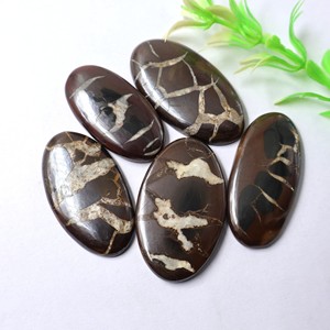 Wholesale AMAN GEMS JEWELLERY Natural Black Septarian Cabochon AAA Grade Loose Gemstone Star Effect Flat <b>Back</b> Hand-Polished - Product Image 1