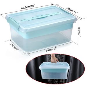 Contenitore di Stoccaggio Multiuso in Plastica Trasparente Impilabile con Vassoio Rimovibile per Organizzazione Domestica - Product Image 2