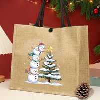 Sacs en toile de coton personnalisés avec logo, sacs en jute et en lin pour les fêtes de Noël, emballage de cadeaux, sacs de magasin