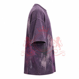 Camiseta elegante para el día a día con hombros caídos, efecto descolorido, corte relajado y algodón transpirable para mayor comodidad. - Product Image 3