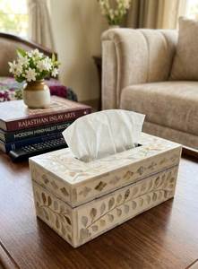 Caja de pañuelos y decoración de mesa con incrustaciones de nácar y hueso gris, especial para Eid, productos decorativos para el hogar para Dubái y Arabia Saudita - Product Image 3