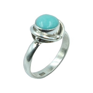 Bague en pierre turquoise bleue, bague en argent Sterling 925, bagues de fiançailles pour femmes, bijoux turquoise, cadeau de noël pour femmes - Product Image 1