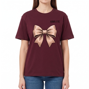 Camiseta de Mujer Transpirable con Diseño de Lazo, Cuello Redondo, Informal, de Punto de Poliéster, Corte Regular, Ecológica, para Todas las Temporadas - Product Image 1