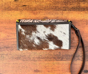 กระเป๋าคลัทช์หนังวัวสีเหลืองสไตล์ตะวันตกใช้มือหลายรูปแบบ - Product Image 4