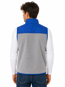 Mens Premium Dual Tone Sleeveless <b>Jacket</b> Blue <b>Grey</b> <b>Fleece</b> Vest Casual Zip Up Bodywarmer Soft Warm Fabric Lightweight Layering - Product Image 3
