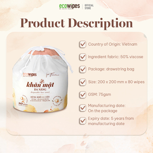 ผ้าเช็ดหน้าแบบใช้แล้วทิ้ง Ecowipes ขนาด 20x20 ซม. ซึมซับดีและแห้งเร็ว - Product Image 2