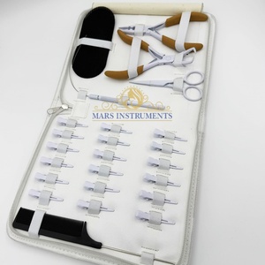 <b>White</b> Color <b>Hair</b> <b>Extension</b> Tools Kit Micro Bead Plier Mini Scissors Set Comb Needle Weft Set - Product Image 1