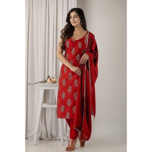 ฟอยล์เรยอนที่น่าสนใจพิมพ์ด้านบนด้านล่างมีสีแดง - Product Image 1