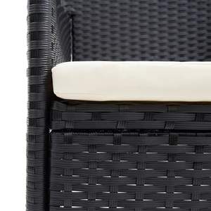 Ensemble de salle à manger noir et blanc crème pour meubles de jardin d'extérieur - Product Image 6