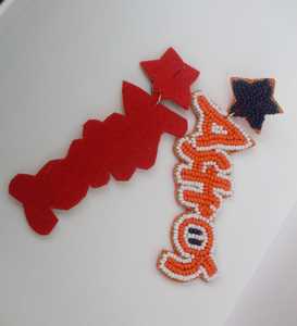 New Stylish Custom Astros Beaded <b>Earrings</b> Gameday Star <b>Top</b> Letter Statement <b>Earrings</b> for Women and Girls Game Day Jewelry 2026 - Product Image 2