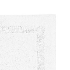 White Cotton Bath <b>Mats</b> Rectangle <b>Set</b> of 2 Tufted Non-Slip Rubber Backing Classic Style Home Use - Product Image 2