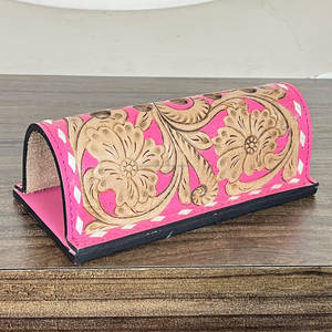 Soporte para Bolígrafos de Cuero Artesanal con Diseño Floral para Oficina en Casa y Escritorio de Estudio, Porta Papelería Estilo Occidental para Regalos - Product Image 5
