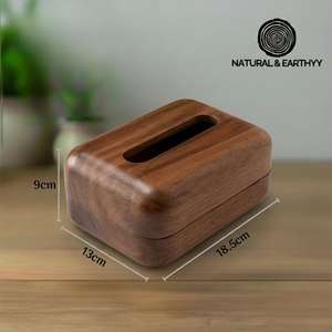 Caja de pañuelos de madera clásica hecha a mano Ali Fashion Art, soporte decorativo impermeable con resorte para el hogar y comedor - Product Image 4