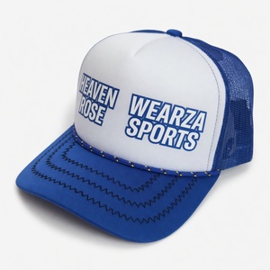 Casquette Trucker 5 Panneaux en Toile avec Logo Personnalisé, Dos en Maille Respirante, Casquette Snapback, Vente en Gros B2B, Streetwear, Articles de Sport, OEM ODM - Product Image 1