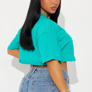 Camisetas Cortas de Estilo Oversize para Mujer, para Uso Casual, Hechas en Fábrica, Precios Económicos, Camisetas Cortas Personalizadas para Mujer - Product Image 2