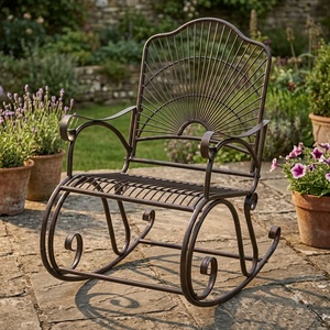 Modern European Antique Outdoor Wrought Iron Weather-Resistant Patio <b>Bench</b> Custom Double Seater - Product Image 3