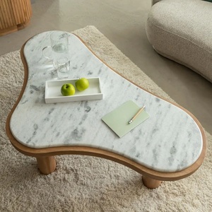 Mesa de centro Vandana Nimbus Optima en madera de mango y mármol - Product Image 3