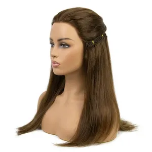 Perruque complète en dentelle 100 % cheveux humains Remy, lisse, avec mèches, longue, brune, texture ondulée naturelle, personnalisable - Product Image 2