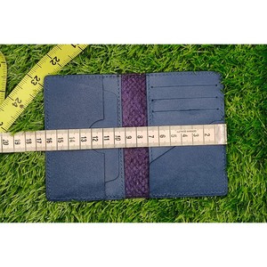 Cartera Elegante de Cuero Azul para Hombre, Textura Cobra, Piel Vacuna Genuina, Delgada, Minimalista, para Tarjetas de Crédito, Accesorio de Moda de Alta Calidad - Product Image 6