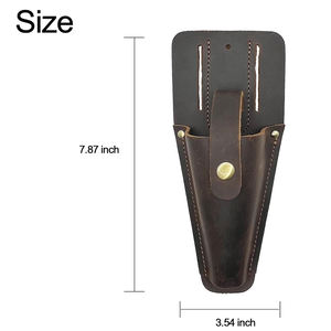 Porte-pince à épiler en cuir d'extérieur OEM, durable, fait main, en cuir de vachette, organisateur d'outils, résistant à l'eau, léger, pour le chantier et le transport quotidien - Product Image 5