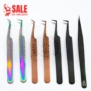 Fiber Tip Lash Isolation Tweezers for Eyelash Extension Professional Tweezers for Artists Anti Slip Diamond Grip Japanese Steel - Product Image 5