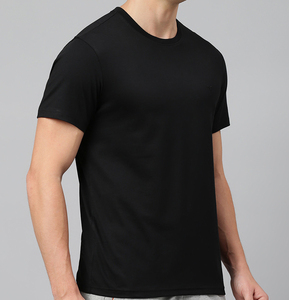 T-shirt en coton uni léger pour homme, coupe classique, col rond, décontracté, doux, basique, pour le streetwear quotidien, mode, OEM personnalisé - Product Image 3