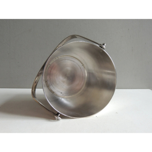 Round Simple Design Silver Color <b>Ice</b> Bucket With Handles Vintage Style Handmade Beverage <b>Cooler</b> Rust Resistant Bar Accessories - Product Image 1