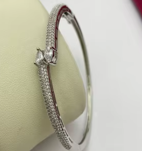 Wonderful Design Fancy American Diamond Silver Finish Bracelet for Women Girls AD Stones Zircon Royal <b>Charm</b> Bracelet For Women - Product Image 2