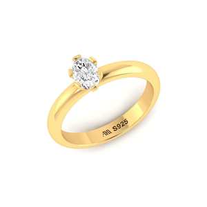 Oval Zircon <b>Rose</b> <b>Gold</b> Tone Silver <b>Ring</b> Hypoallergenic Recycled 925 Band For <b>Men</b> Women - Product Image 2