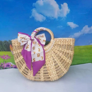 กระเป๋าคลัทช์สานชายหาดแบบขายส่ง เป็นมิตรกับสิ่งแวดล้อม พร้อมซิปปิด ตกแต่งด้วยเลื่อมและงานปัก - Product Image 1