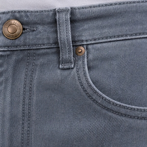 Custom Grey Mens Slim Fit Biker Jeans Stretch Denim Pants Ribbed <b>Knee</b> Detail Casual Streetwear Fashion Trousers With Pockets - Product Image 4