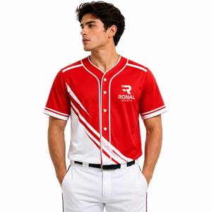 Camiseta de Béisbol Personalizada al por Mayor de Primera Calidad con Logotipo de Equipo, Cuello Redondo, Unisex para Adultos, Totalmente Sublimada con Patrón a Cuadros - Product Image 3